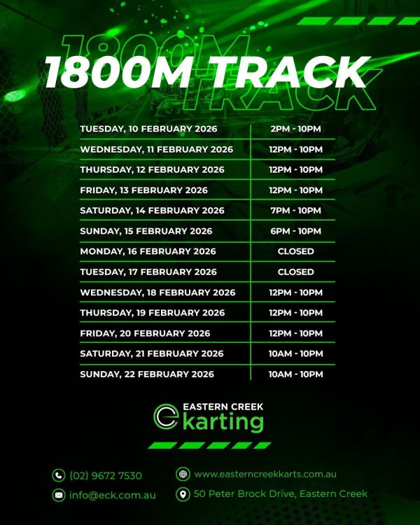 Race on Australia's Largest 1800m Go Karting Track